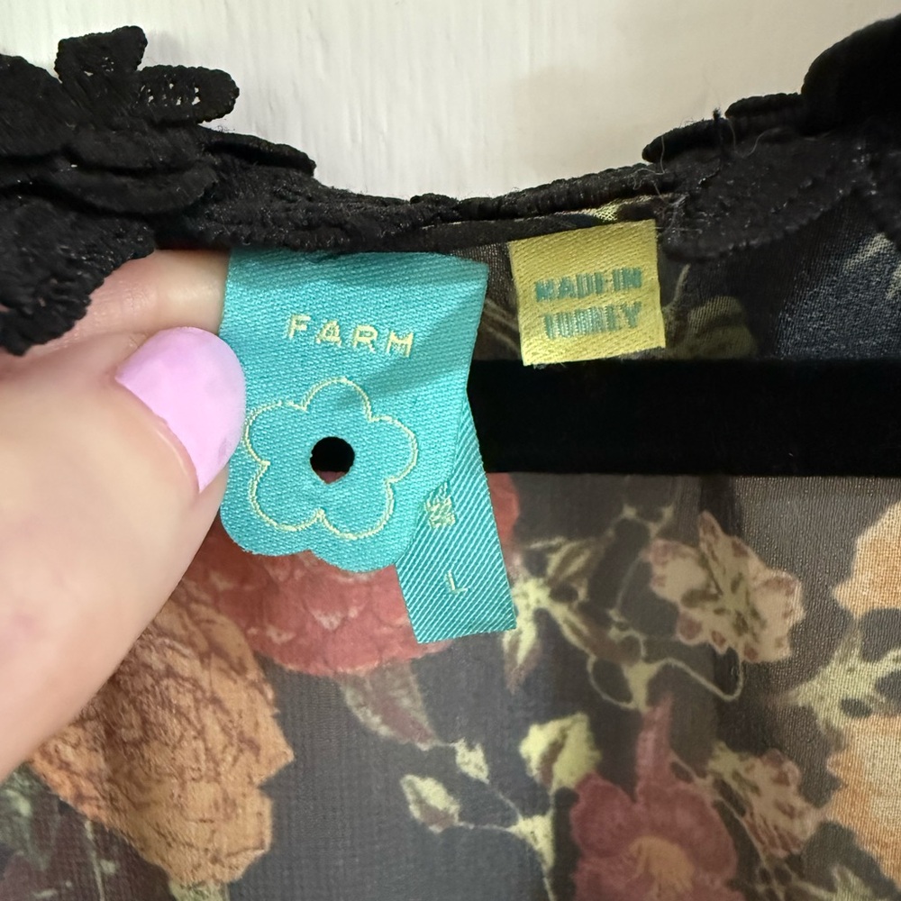 Farm Rio Laina Floral Maxi Dress – Size Large – Sheer w/ Slip - Picture 7 of 10